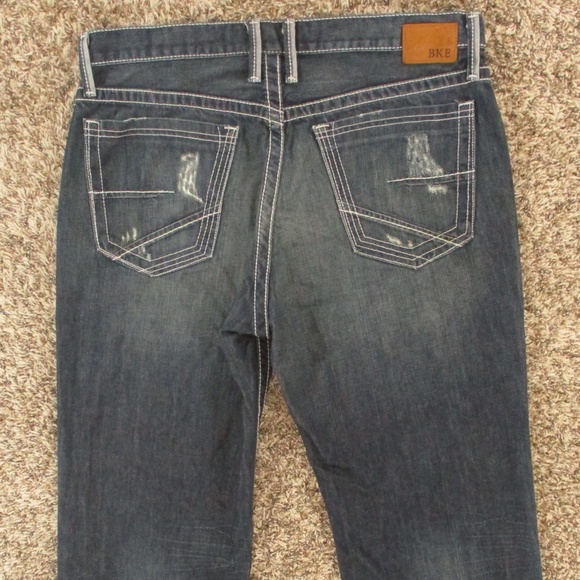 BKE Jeans Men's 37x29 Dark Wash Tyler Straight Leg 100% Cotton Denim - Picture 4 of 9